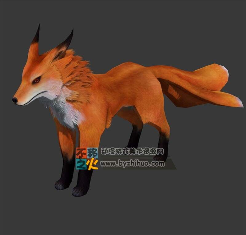 Fox 三尾狐狸 Max模型