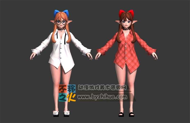 精灵 蝴蝶结 睡衣美少女模型