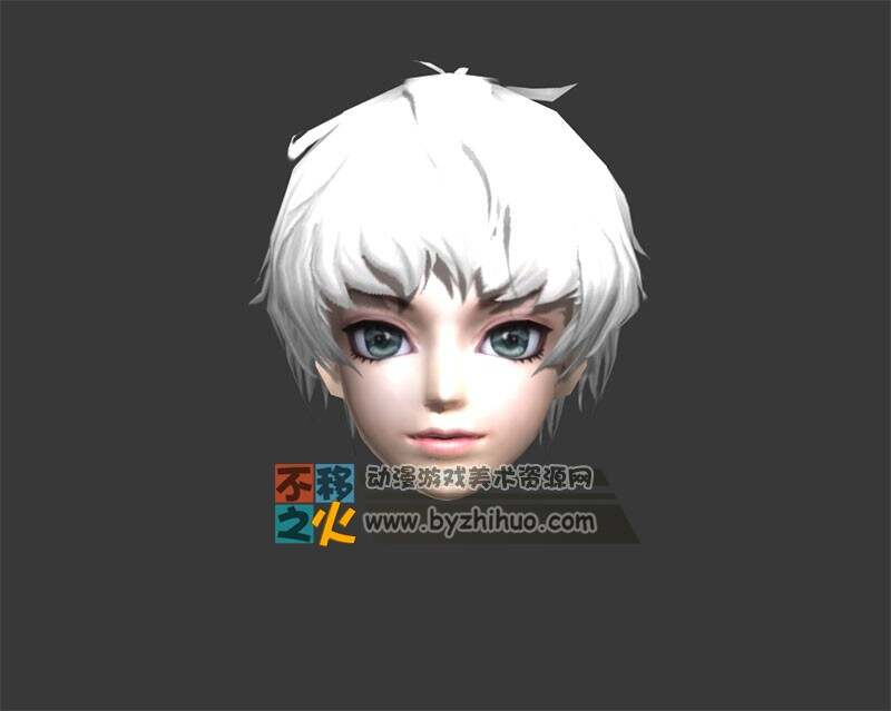 白发 短发 少年头部模型