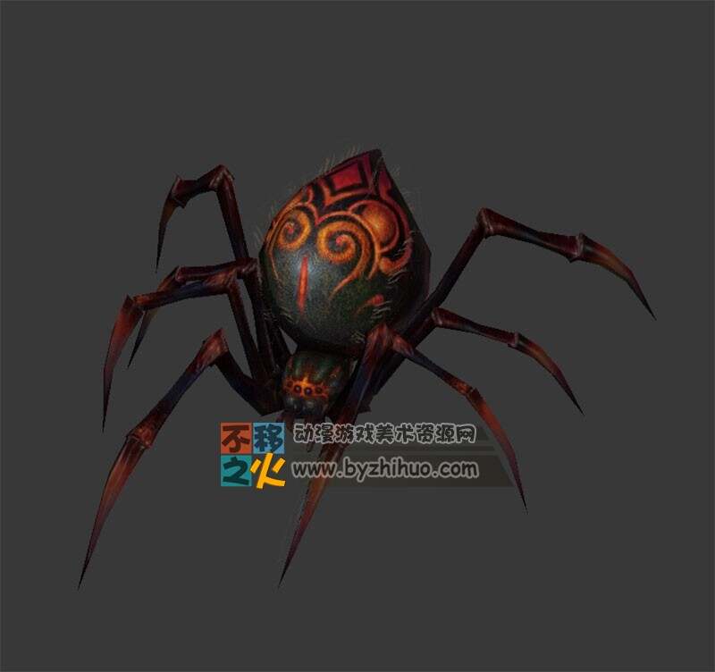 怪物蜘蛛 Max模型 四边面