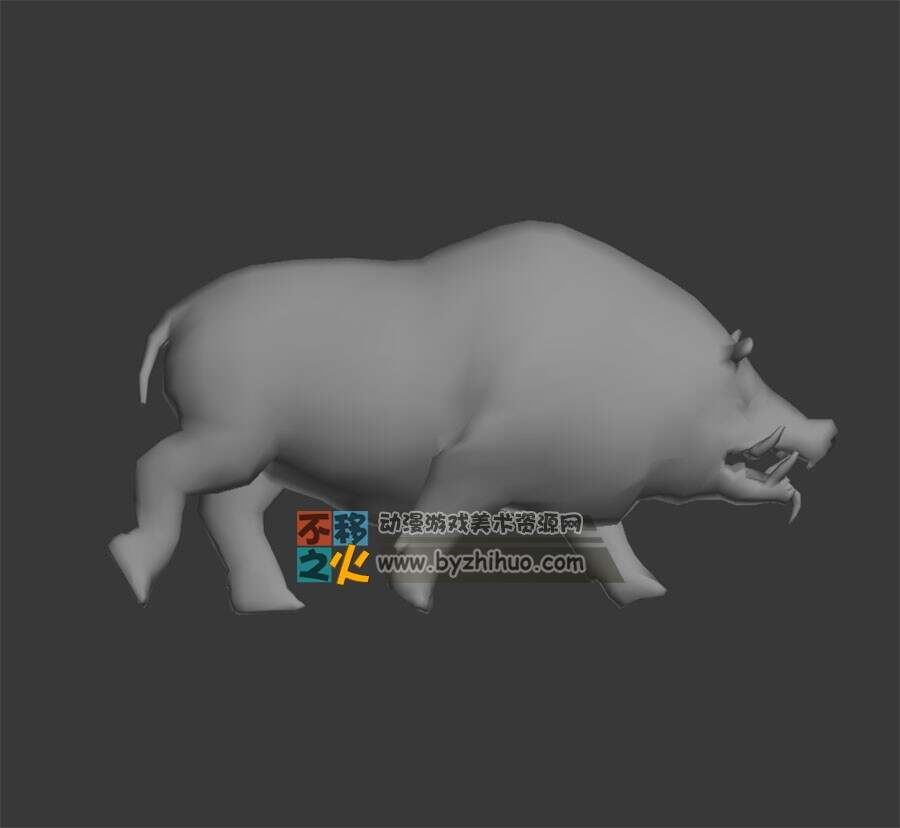 Pig 猪MAX模型 含全套动作 四边面