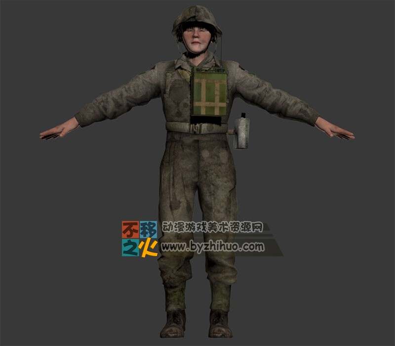 次时代 二战  士兵 战士 通讯兵T-pose模型