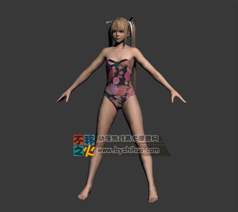 金发 美女 连体泳装模型