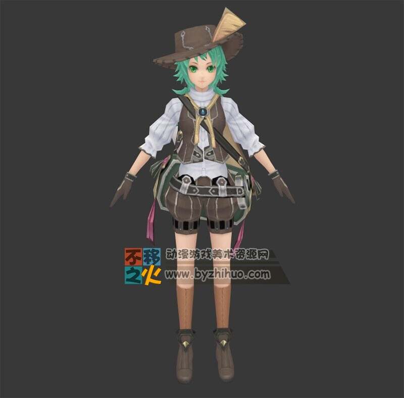 卡通 少女 牛仔 朋克模型
