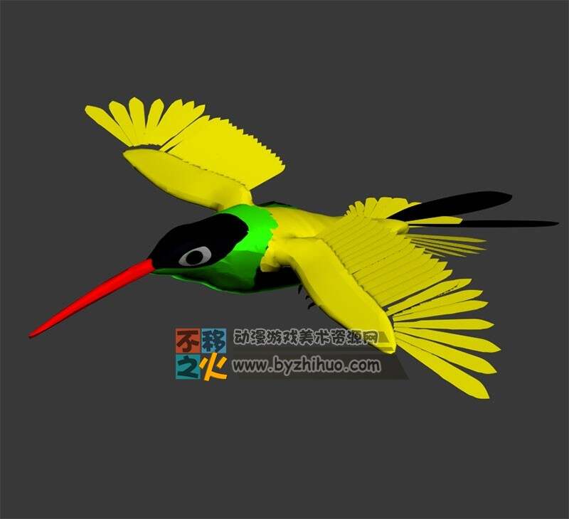 色彩鲜艳的鸟 3DS模型