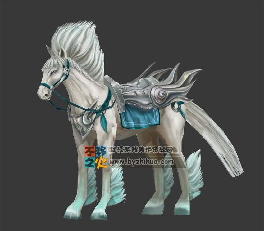 白色马坐骑 Max模型