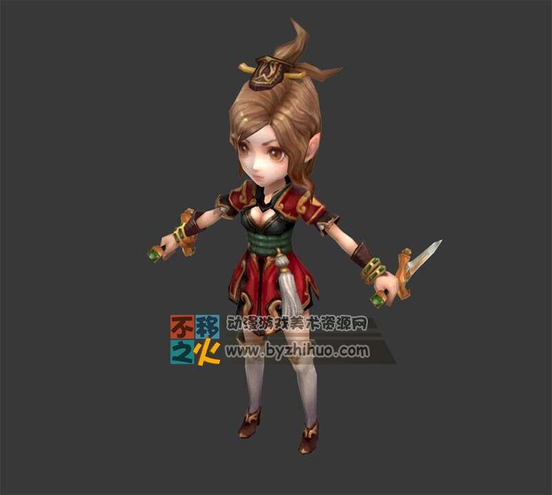 可爱 双武器 美女 刺客 模型