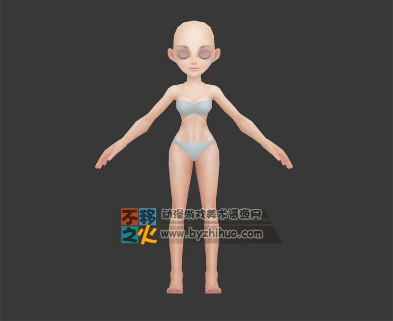 卡通 女 标准体型 模型