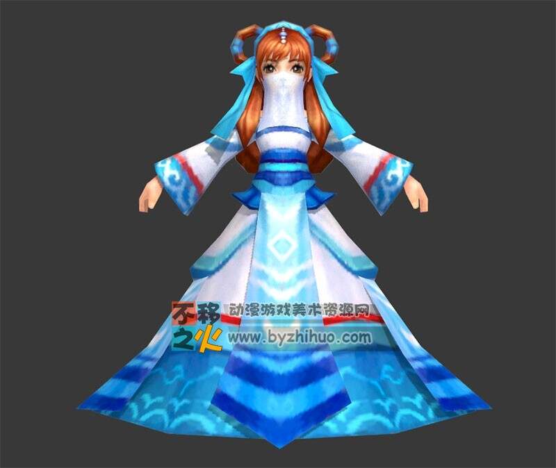 古装 少女 萝莉 蒙面 T-pose模型