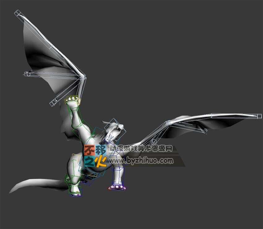 动物动作之双翼怪物 Max模型