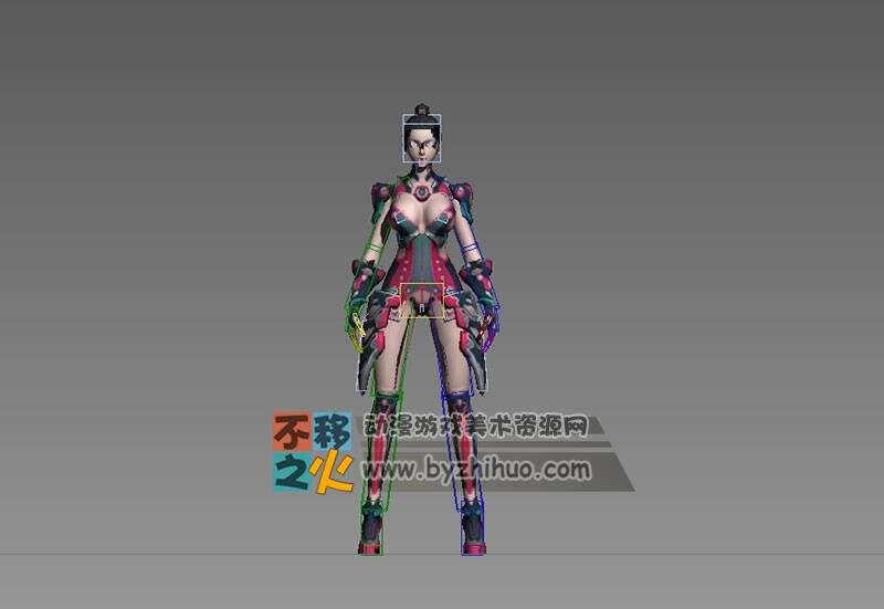 黑发 单马尾 美女性感 战士 模型