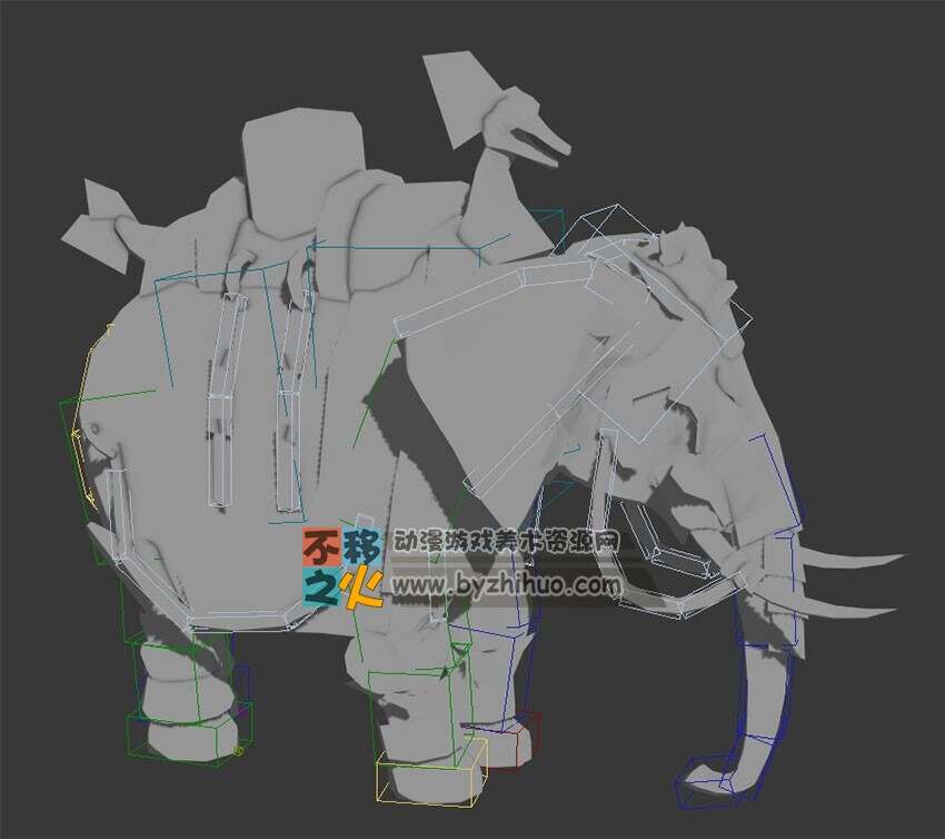 动物动作之大象坐骑 Max模型