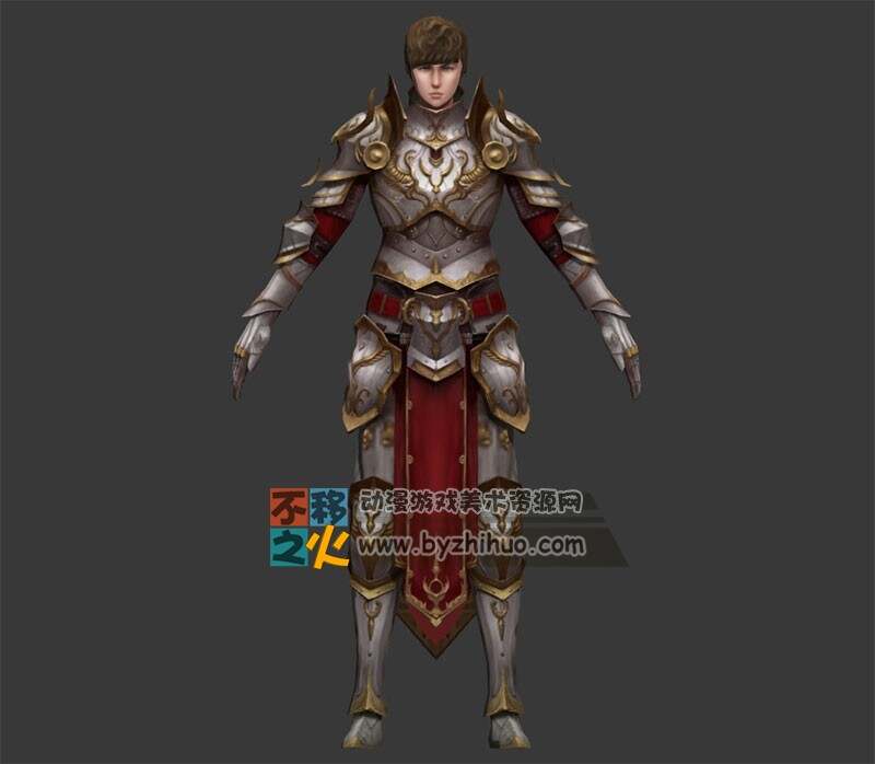 中世纪 骑士 短发 帅哥 模型