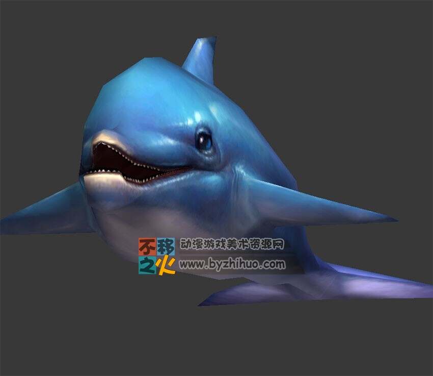 笑着的海豚 Max模型