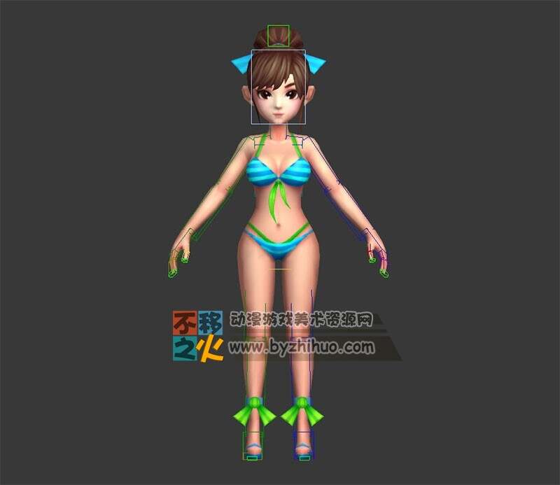 卡通 泳装 少女 模型