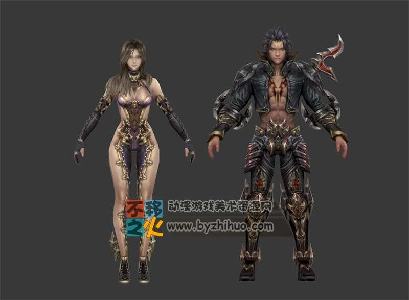 铠甲 男女 战士 模型