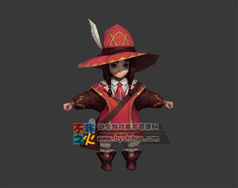 女孩 萝莉 信使 红裙 模型