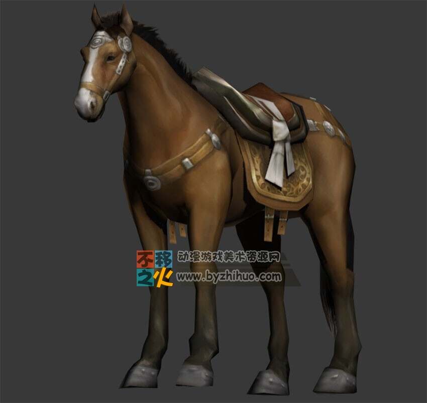 长腿棕色马坐骑 Max模型