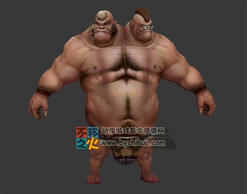 怪物 双头 巨人 壮汉 模型