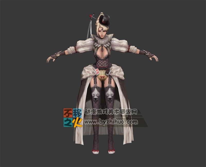 金发 贵妇 美女 礼服 模型
