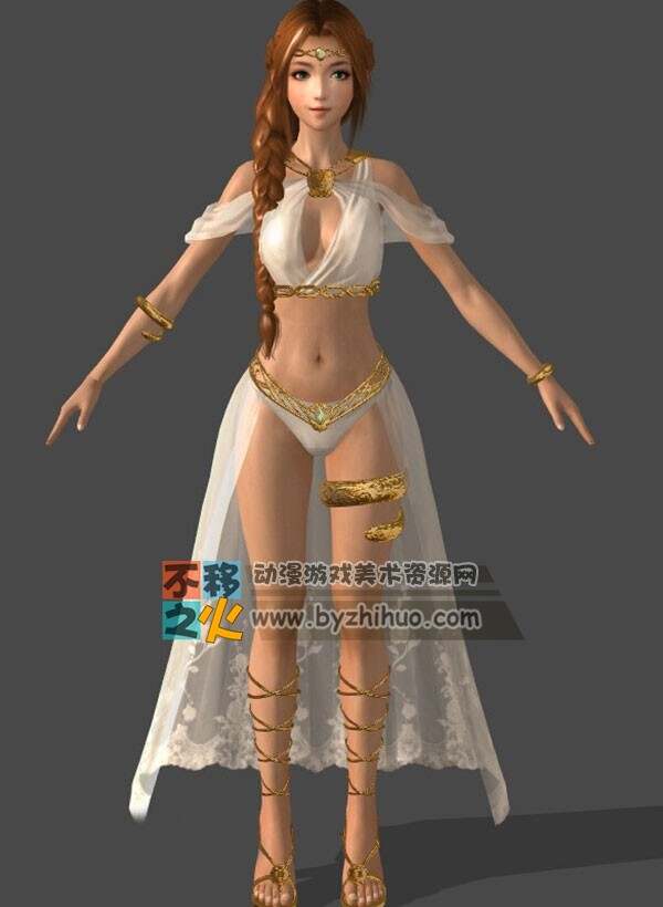 长发 白纱 美女 模型