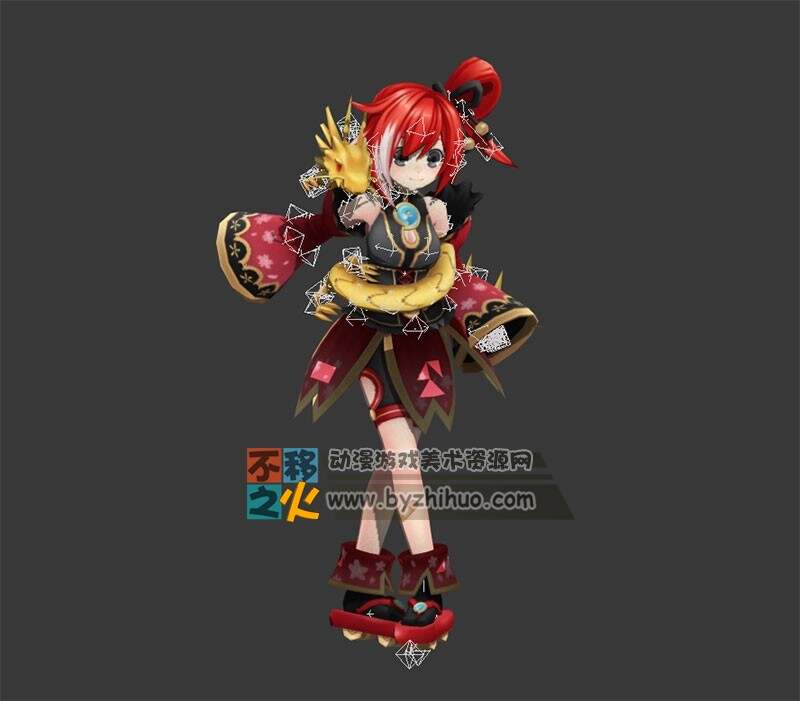 二次元 美少女 红发 模型