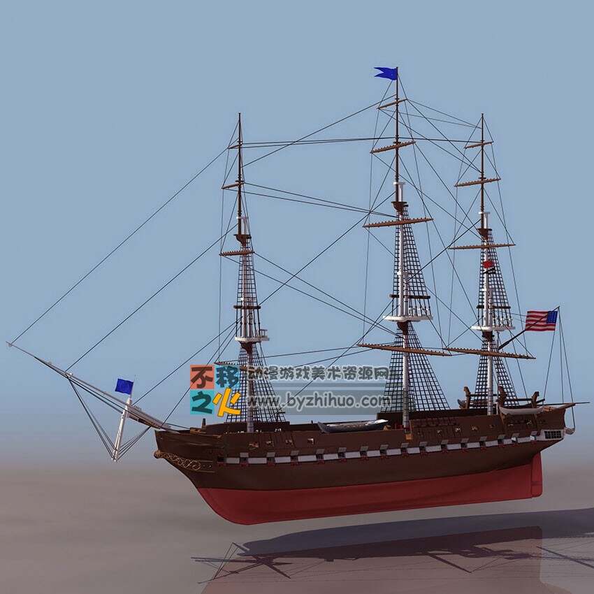 美国帆船 3DS模型