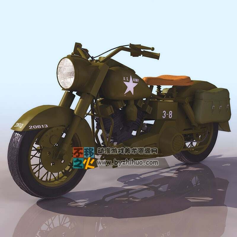 军用摩托车 3DS模型
