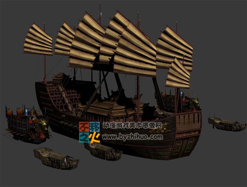 古代船队 Max模型