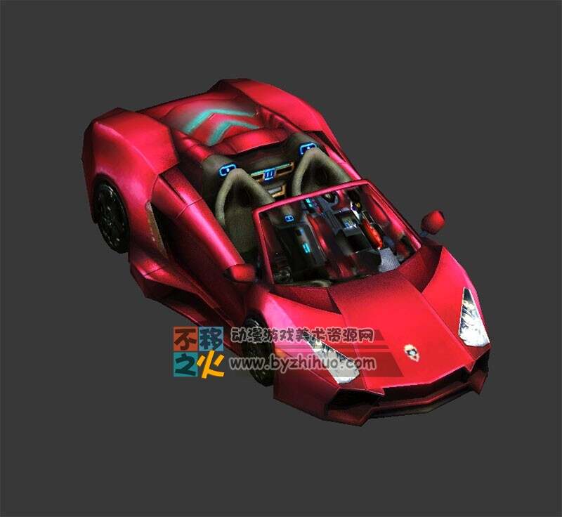 红色跑车 Max模型