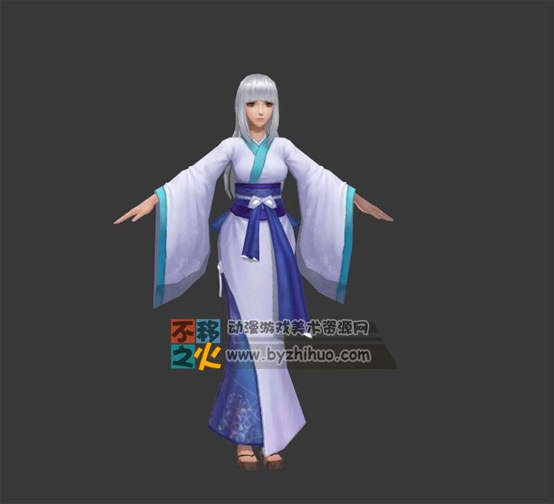 古装 白发 美少女 模型