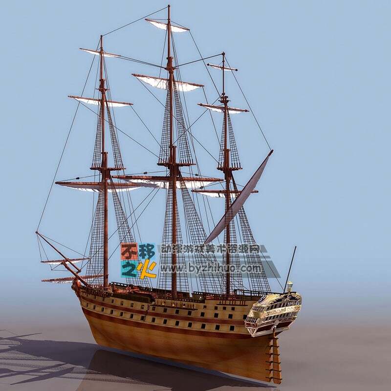 木帆船 3DS模型