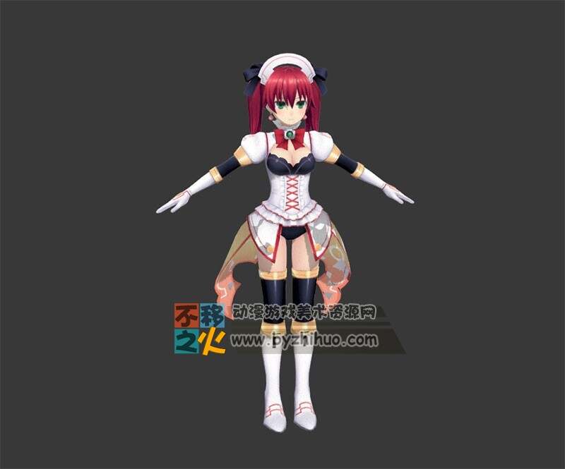 红发 美少女 女仆 魔法 模型
