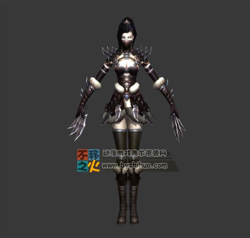 黑发 铠甲 刺客 飞镖 模型