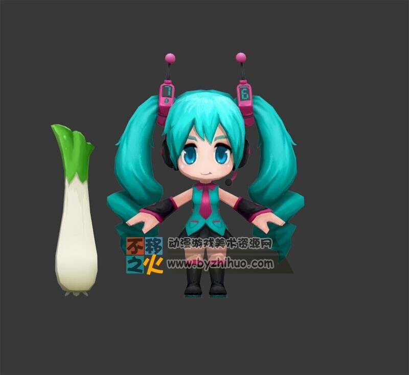 初音未来 大葱 可爱 模型