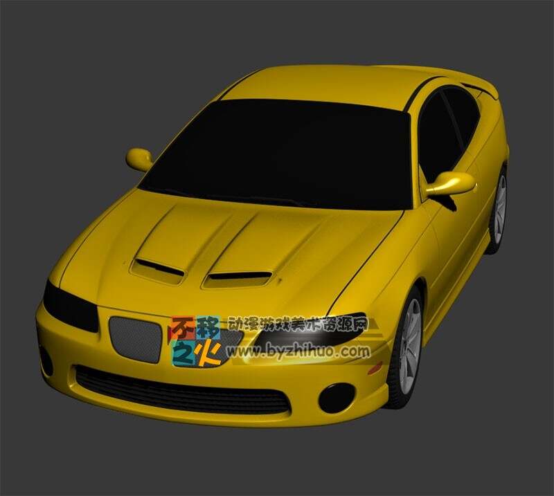 实用 黄色小汽车 FBX模型