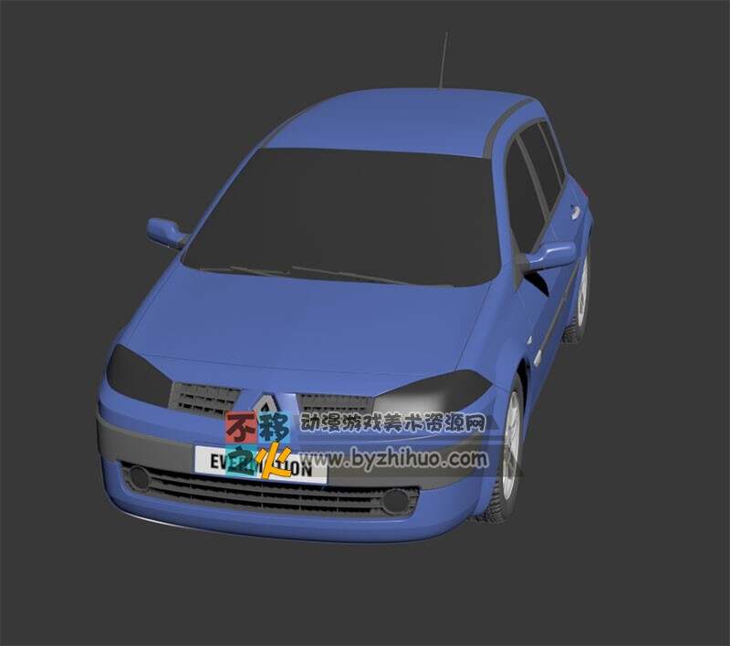 汽车 蓝色实用型 FBX模型