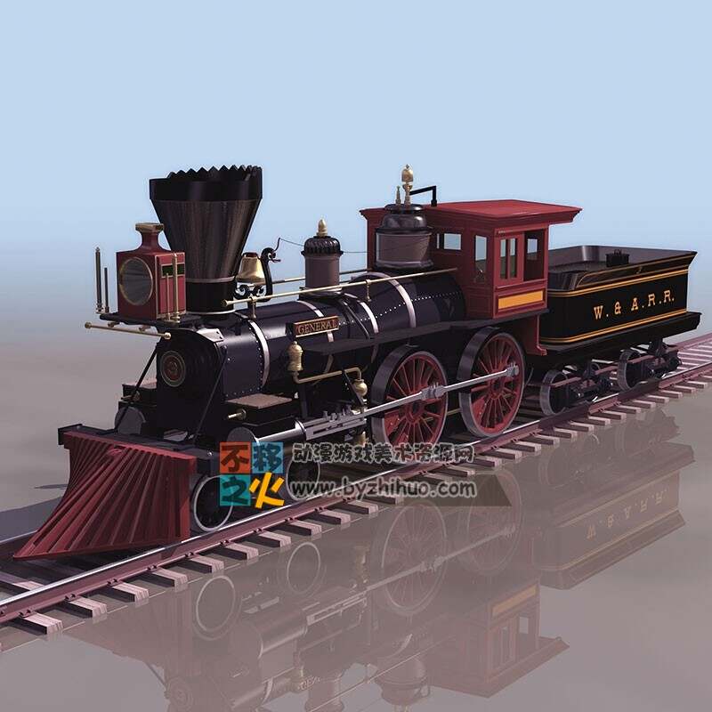 蒸汽火车 车头 3DS模型