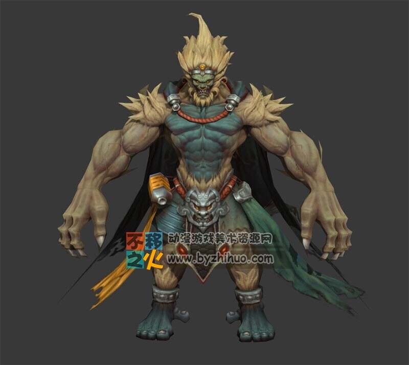 孙悟空齐天大圣猿人巨人肌肉模型 不移之火资源网