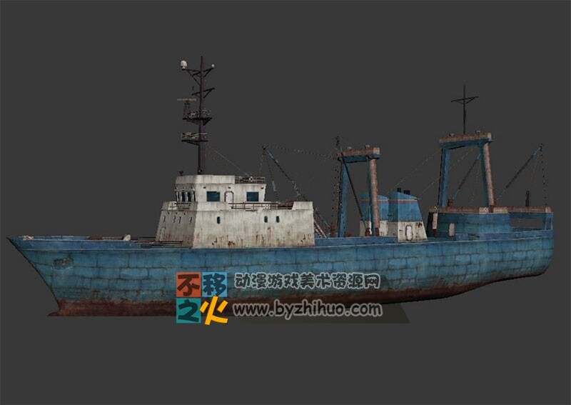 海上捕鱼 渔船 Max模型