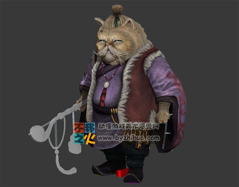 烟斗 猫 掌柜 富翁 古装 模型