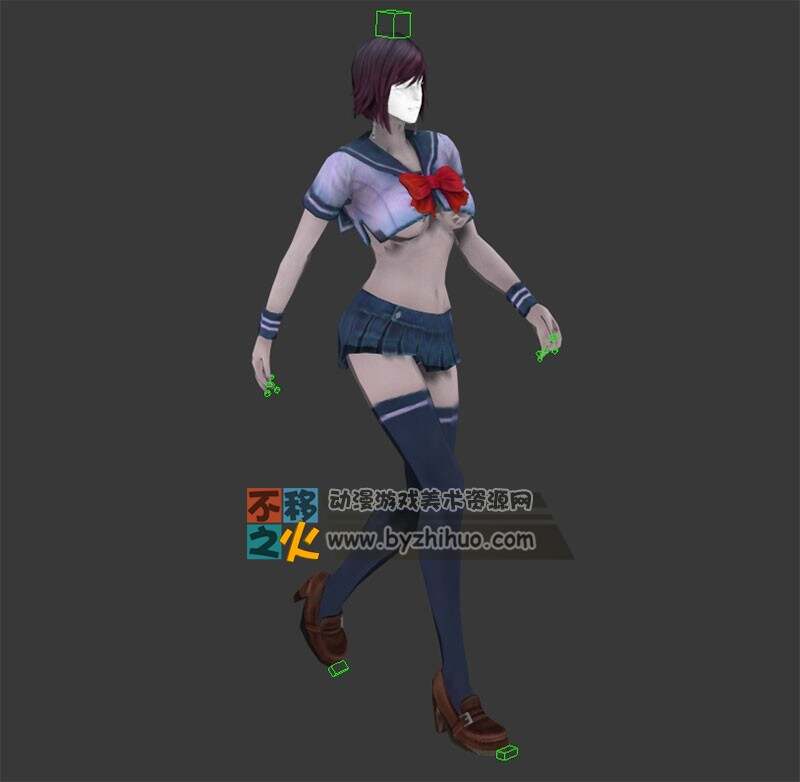 性感 短发 美女 没有脸部贴图 模型