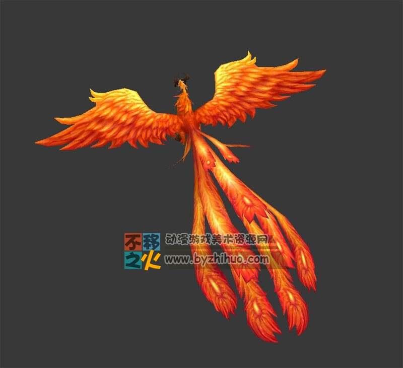 赤焰火凤鸟 Max模型
