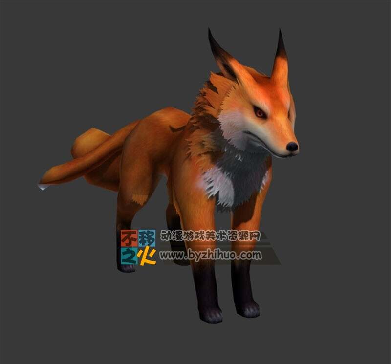 火狐狸 赤狐 Max模型 四边面