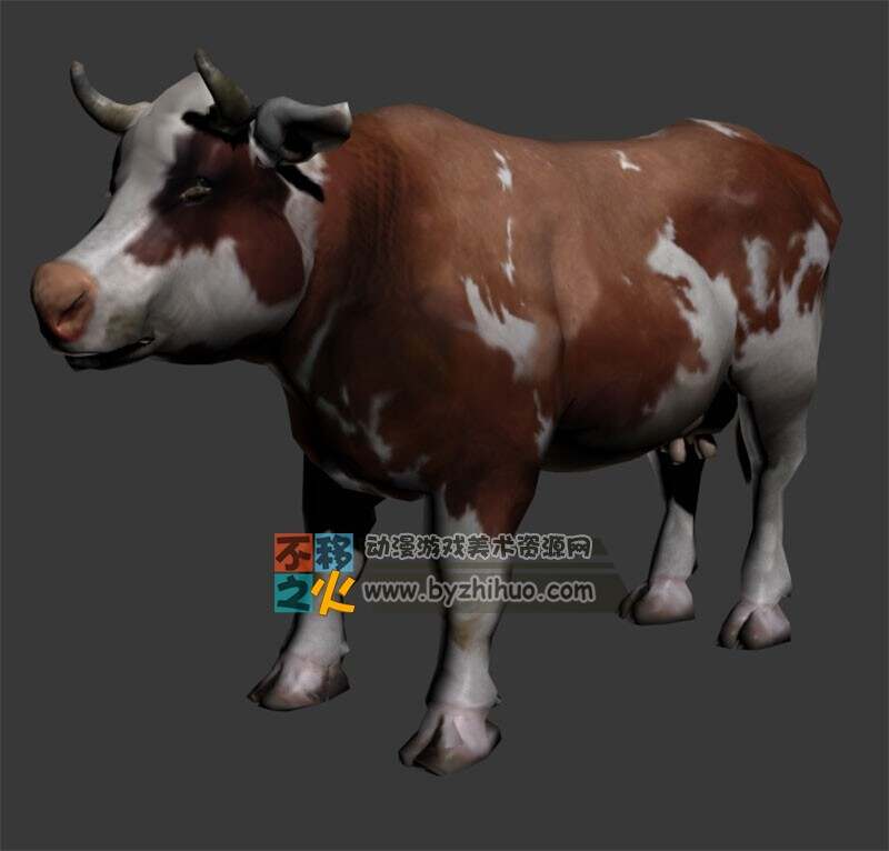 健硕奶牛一只 3D模型 四边面