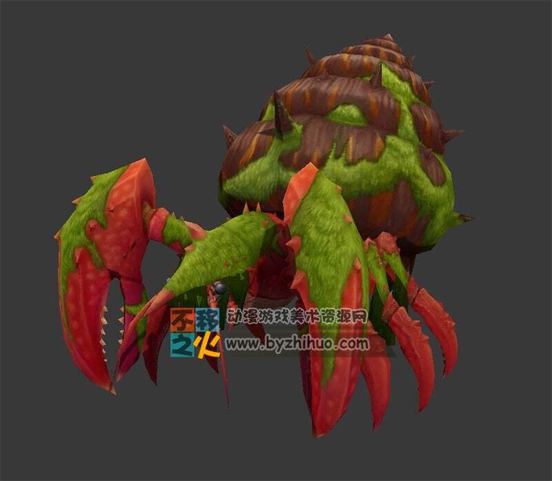 绿毛寄居蟹max模型