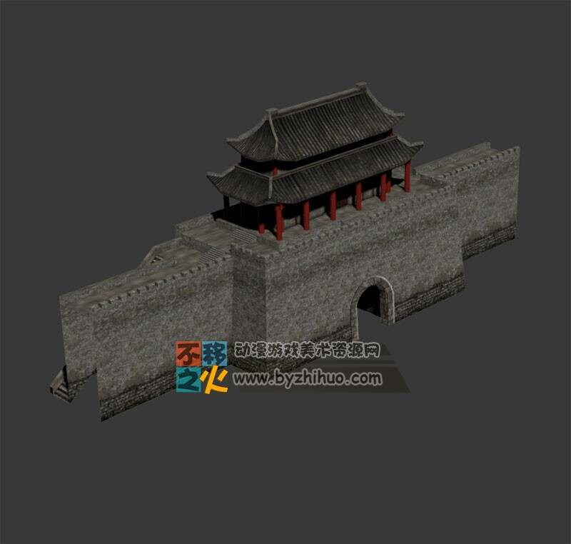 古城 城墙 城门 模型