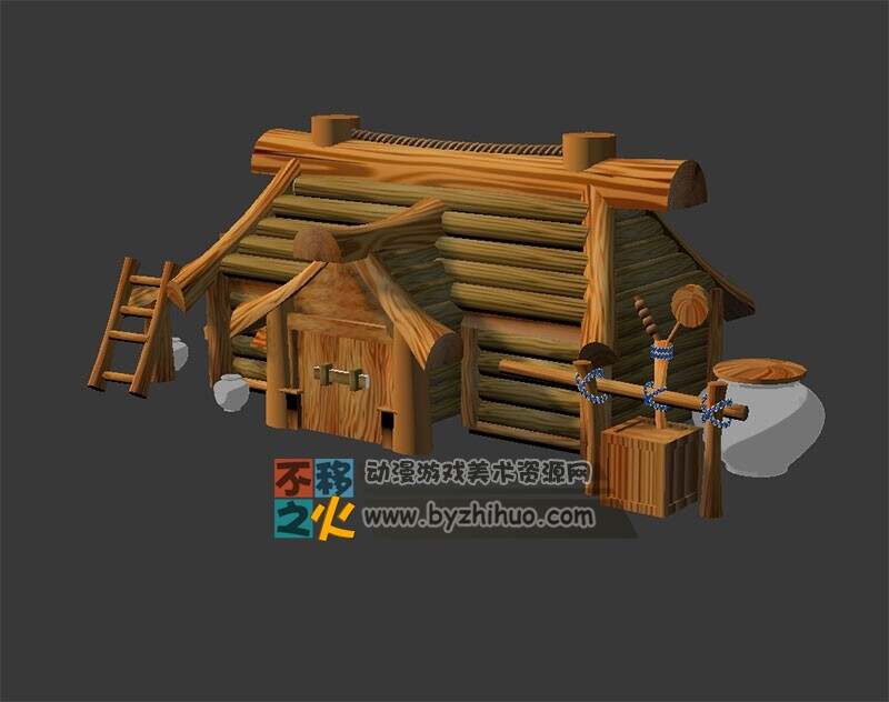 卡通小木屋模型