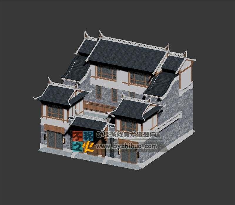 中国风别墅模型