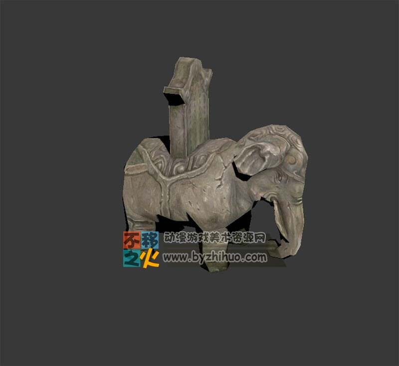 大象驮石碑模型